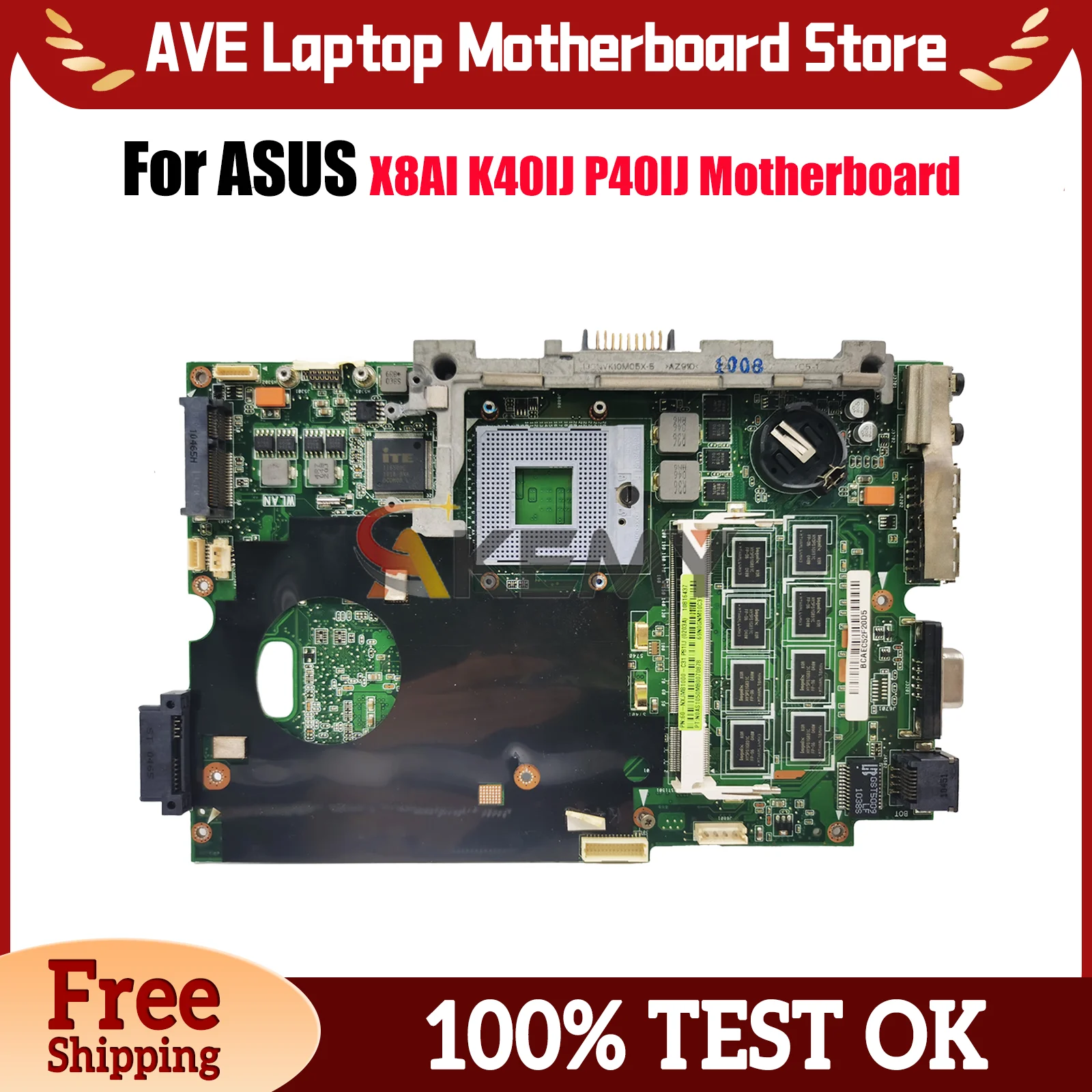 K40IJ Laptop Motherboard For ASUS X8AI K40I K40IN K40IJ K40IE K40ID Notebook Mainboard 100% tests OK fast shipping Top quality
K40IJ Laptop Motherboard For ASUS X8AI K40I K40IN K40IJ K40IE K40ID Notebook Mainboard 100% tests OK fast shipping Top quality