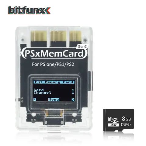 Bitfunx PSxMemCard Gen2 Store Game economiza jogos PS1 e PS2 para consoles de jogos PlayStation1 PS one Playstation2