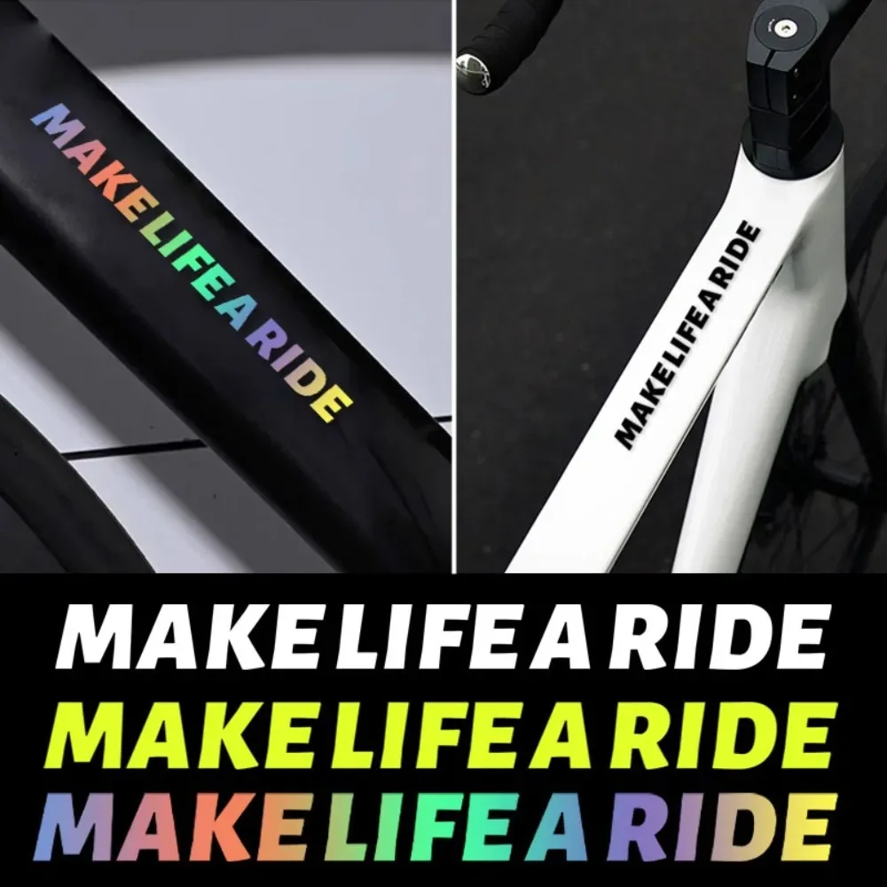 MAKE LIFE A RIDE Road Bicycle Frame Stickers Top Tube Waterproof Fashion DIY Decoration Accessories Bike Durable Vinyl Decals
MAKE LIFE A RIDE Road Bicycle Frame Stickers Top Tube Waterproof Fashion DIY Decoration Accessories Bike Durable Vinyl Decals