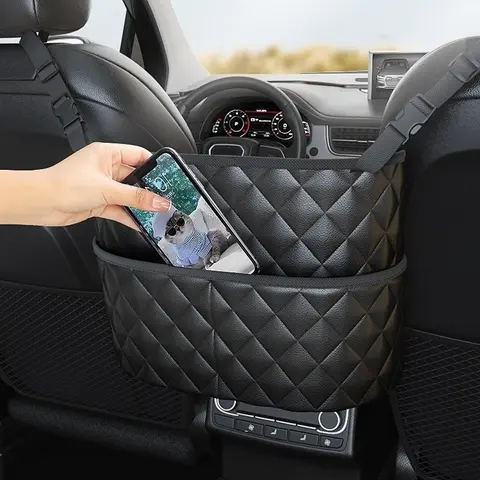 Multifunctional Car Seat Storage Bag Leather Storage Bag Storage Bag Suitable Seat Back Pocket Organizer for Most Car Models