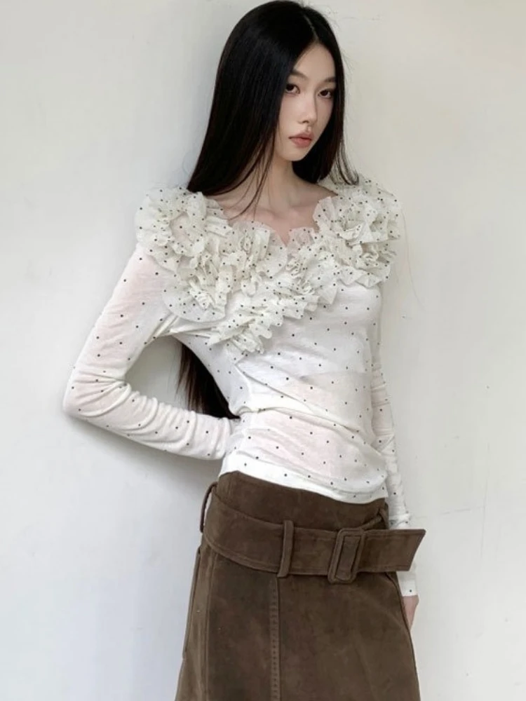 Guaze, лоскутные прозрачные топы с рюшами Y2k, эстетические топы в горошек в стиле гранж, E-girls Tess, женские милые облегающие топы в стиле Харадзюку Футболка
Guaze, лоскутные прозрачные топы с рюшами Y2k, эстетические топы в горошек в стиле гранж, E-girls Tess, женские милые облегающие топы в стиле Харадзюку Футболка