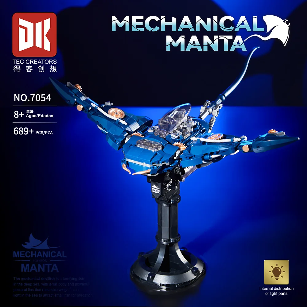 Новый DK7054 689 шт. MOC Idea Механические строительные блоки Manta Модель рыбных кирпичей Сборка игрушек для детей Подарочный набор на день рождения
Новый DK7054 689 шт. MOC Idea Механические строительные блоки Manta Модель рыбных кирпичей Сборка игрушек для детей Подарочный набор на день рождения