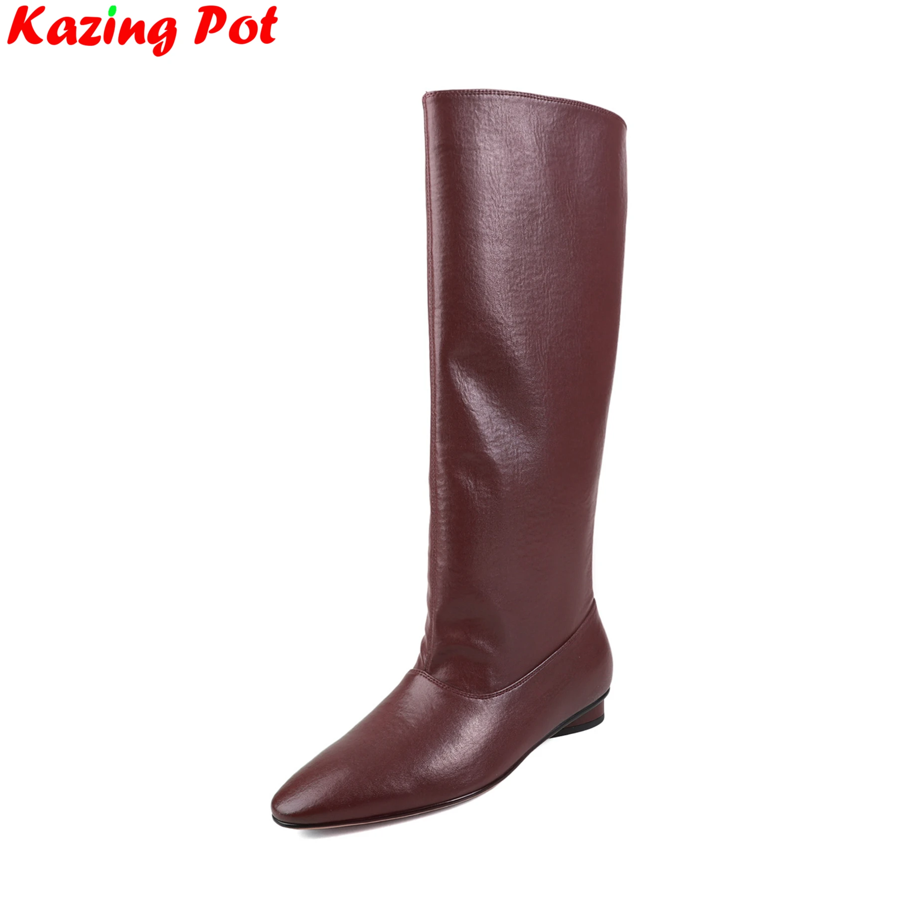 Krazing Pot Plus Size 33-41 Cow Skin Round Toe Low Heels Riding Boots Dating Autumn Winter Shoes Concise Women Knee-high Boots
Krazing Pot Plus Size 33-41 Cow Skin Round Toe Low Heels Riding Boots Dating Autumn Winter Shoes Concise Women Knee-high Boots