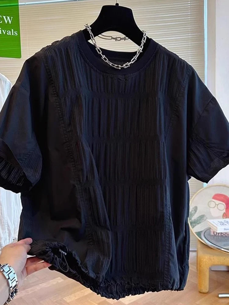 Slimming Bla Pleated ort Sve irt Women's Summer plus Size Faionable Anti-Aging Trendy Top Casual Commute Sle
Slimming Bla Pleated ort Sve irt Women's Summer plus Size Faionable Anti-Aging Trendy Top Casual Commute Sle