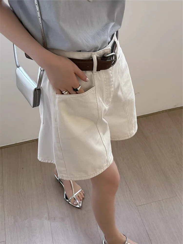 White Denim ort Pants Women's Summer Faion Straight Leg Wide Leg Hot Pants with Big kets High Waist Jeans orts
White Denim ort Pants Women's Summer Faion Straight Leg Wide Leg Hot Pants with Big kets High Waist Jeans orts