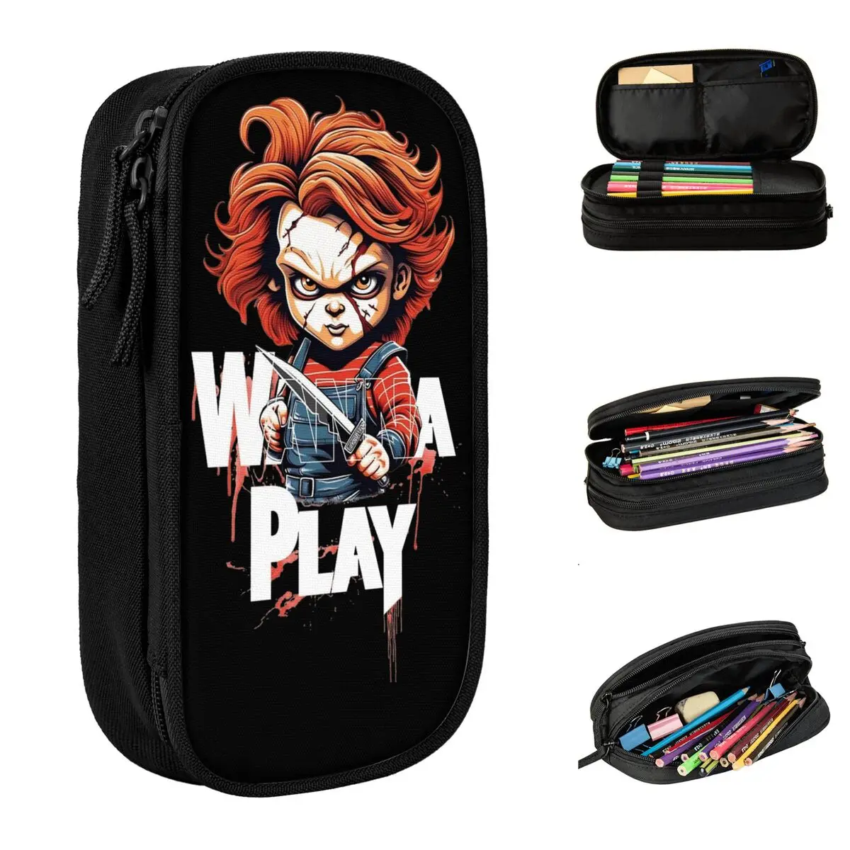 Fear Of Samael Chucky Pencil Case Creative Horror Child's Play Pen Box Bags Kids Big Capacity School Supplies Zipper Pencilcases
Fear Of Samael Chucky Pencil Case Creative Horror Child's Play Pen Box Bags Kids Big Capacity School Supplies Zipper Pencilcases