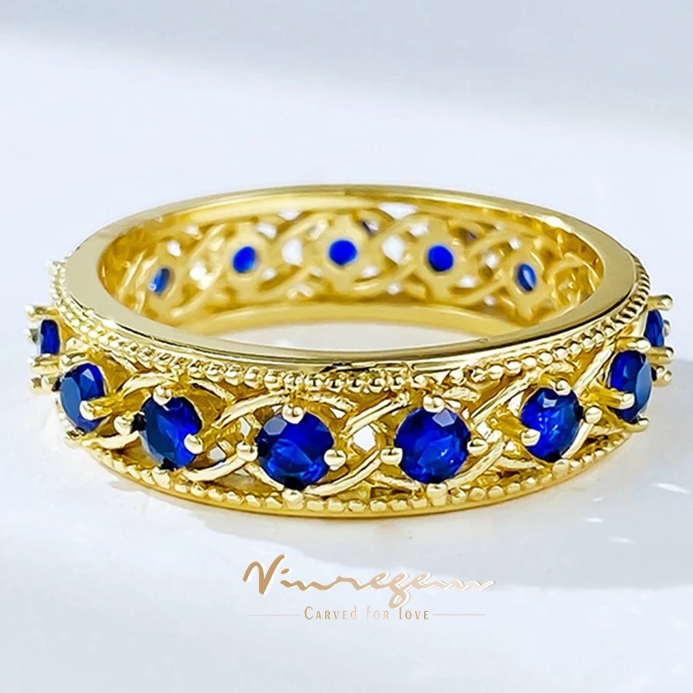 Vinregem Round Cut Sapphire Gemstone Vintage Ring For Women 18K Gold Plated 925 Sterling Silver Wedding Band Jewelry Wholesale
Vinregem Round Cut Sapphire Gemstone Vintage Ring For Women 18K Gold Plated 925 Sterling Silver Wedding Band Jewelry Wholesale