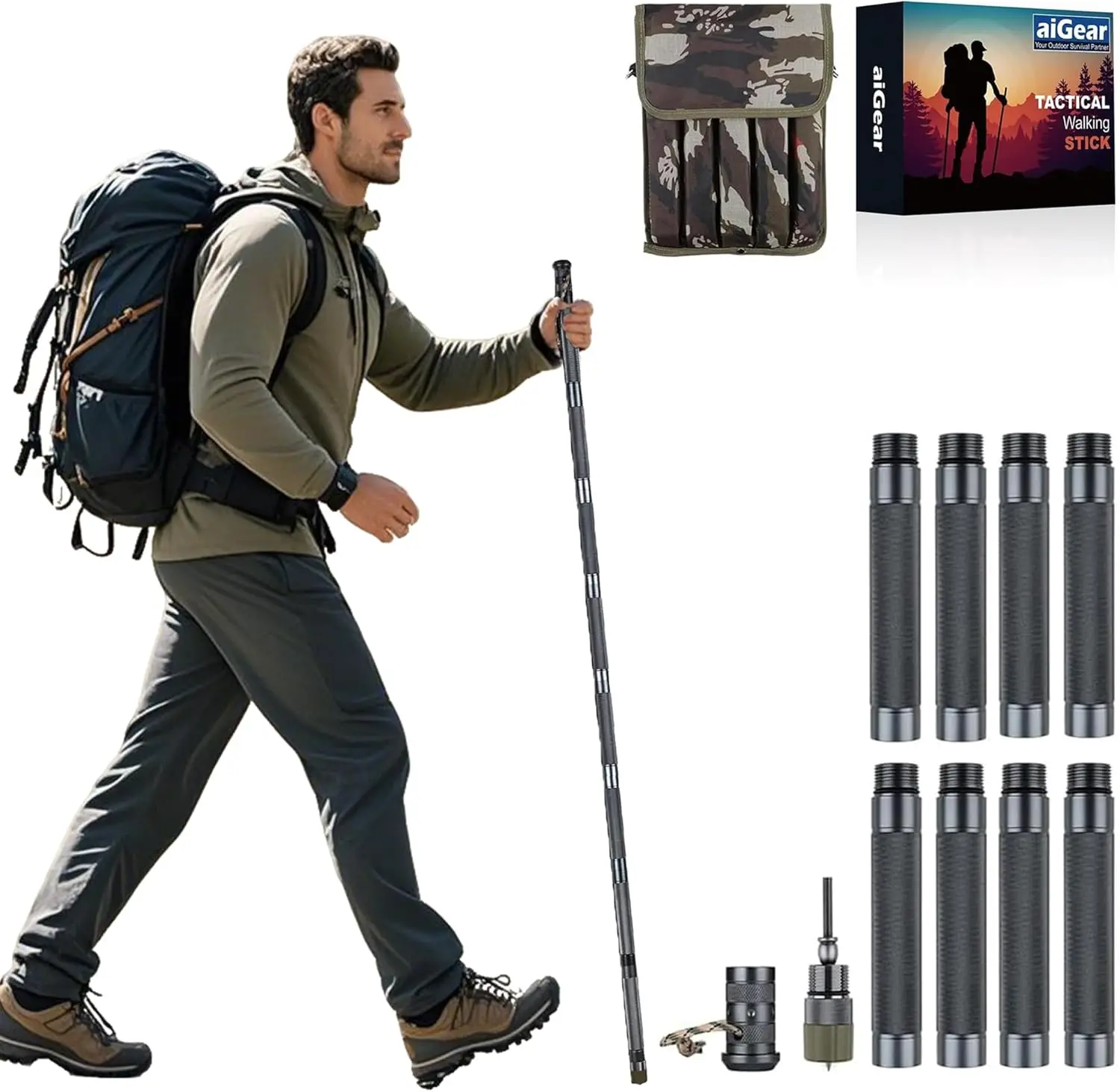 7-in-1 Tactical Walking Stick – Adjustable Hiking Staff, Heavy-Duty Self Defense Tool for Men, Camping & Emergency (4'9"-6'4")
7-in-1 Tactical Walking Stick – Adjustable Hiking Staff, Heavy-Duty Self Defense Tool for Men, Camping & Emergency (4'9"-6'4")