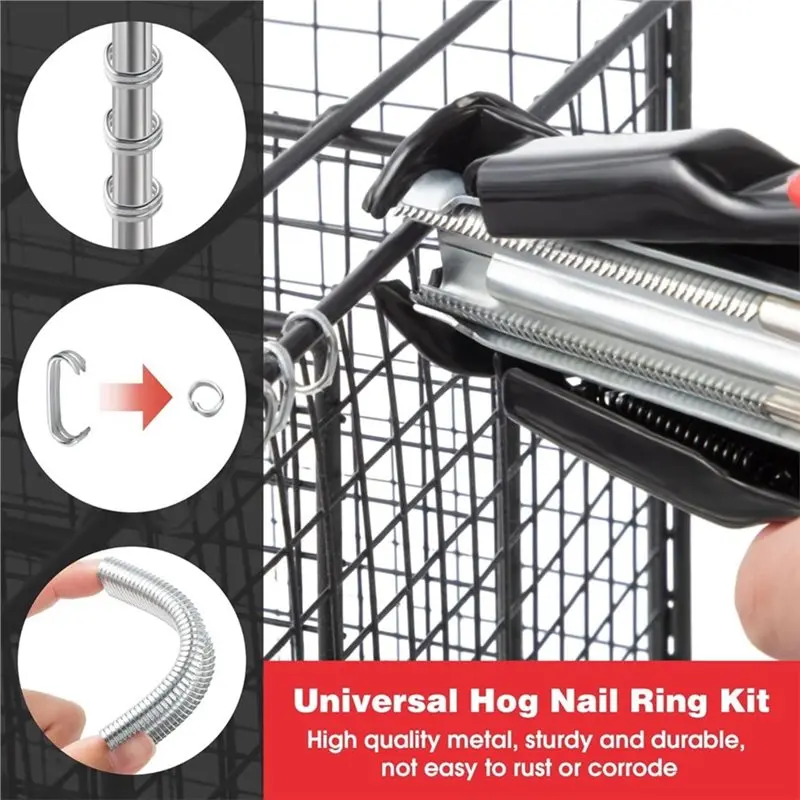 Top Sale C Clips 2500, 3/4" Hog Ring Pliers Kit& Nails, C-Type Cage Clamps For Cages, Fence, Upholstery Applications
Top Sale C Clips 2500, 3/4" Hog Ring Pliers Kit& Nails, C-Type Cage Clamps For Cages, Fence, Upholstery Applications