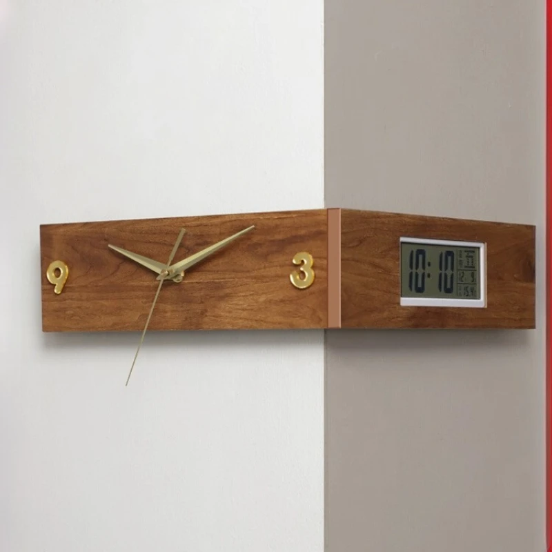 Corner Double Sided Wall Clock Walnut Corner Creative Wall Mounted LCD
Corner Double Sided Wall Clock Walnut Corner Creative Wall Mounted LCD