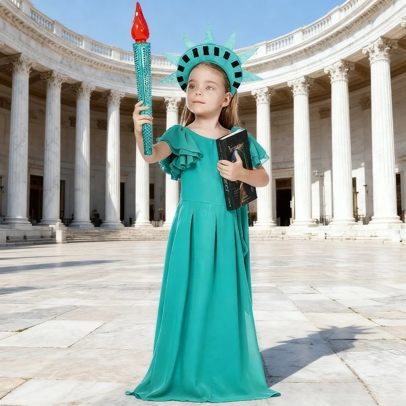 Photography Costume Greek Goddess Roman Dress Carnival Party Statue of Liberty Crown Robe Mythical Stage Costume
Photography Costume Greek Goddess Roman Dress Carnival Party Statue of Liberty Crown Robe Mythical Stage Costume