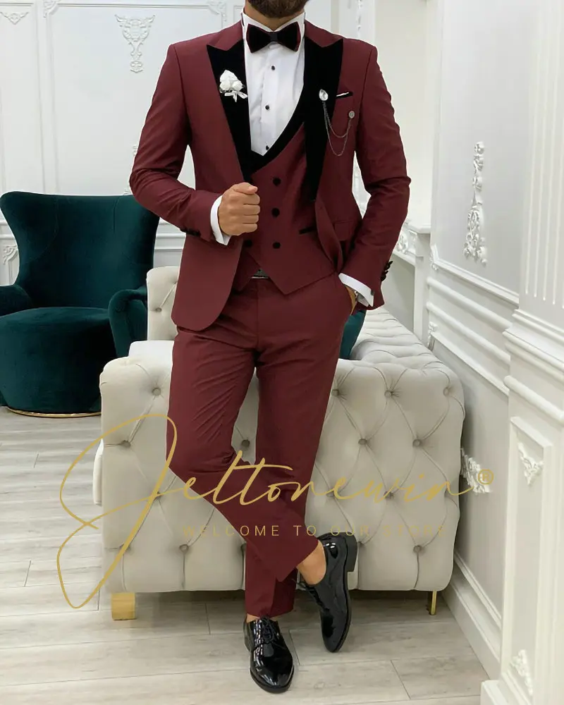 Slim Fit Men Suits For Prom Wedding Groom Tuxedos 3 Piece Male Fashion Jacket Waistcoat Pants Elegant Wedding Suits For Men
Slim Fit Men Suits For Prom Wedding Groom Tuxedos 3 Piece Male Fashion Jacket Waistcoat Pants Elegant Wedding Suits For Men