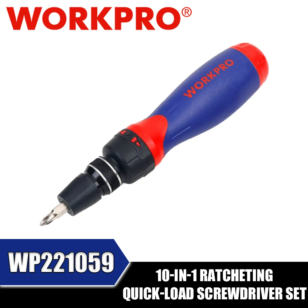 WORKPRO WP221059 10-In-1 Ratcheting Quick-Load Screwdriver Set Hand Tools
WORKPRO WP221059 10-In-1 Ratcheting Quick-Load Screwdriver Set Hand Tools