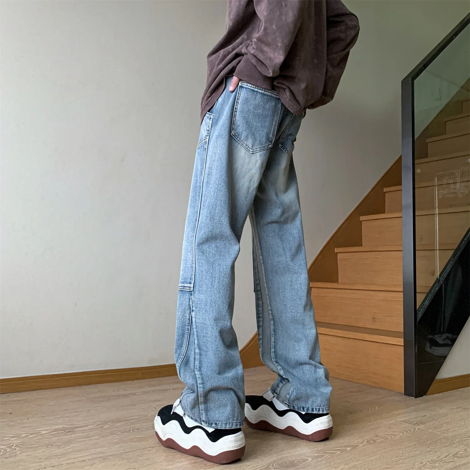 Мужские джинсы в американском ретро-стиле, весна-осень, новые, модные, прямые, зауженные, расклешенные, длинные брюки, молодежная мода
Мужские джинсы в американском ретро-стиле, весна-осень, новые, модные, прямые, зауженные, расклешенные, длинные брюки, молодежная мода