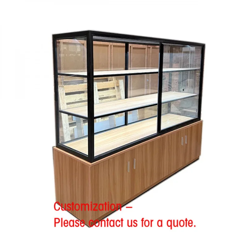 custom.Cherry Wood and Black Iron Frame Durable Bread Display Stand with Tempered Glass LED Lighting Sliding Door
custom.Cherry Wood and Black Iron Frame Durable Bread Display Stand with Tempered Glass LED Lighting Sliding Door