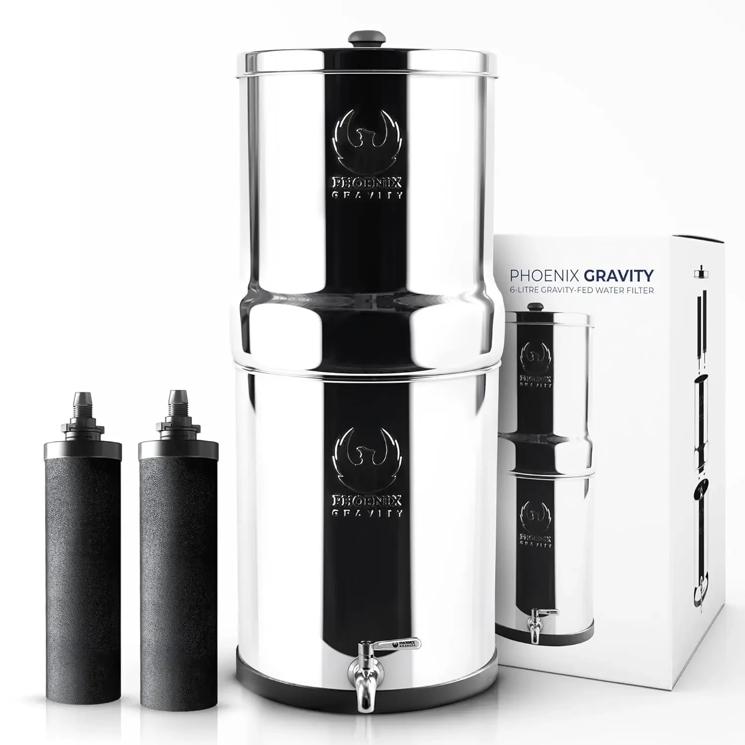 1.5 G Gravity Water Filter NSF Certified AISI 304 Stainless Steel Countertop Water Filter 2 Carbon Filters Steel Spigo
1.5 G Gravity Water Filter NSF Certified AISI 304 Stainless Steel Countertop Water Filter 2 Carbon Filters Steel Spigo