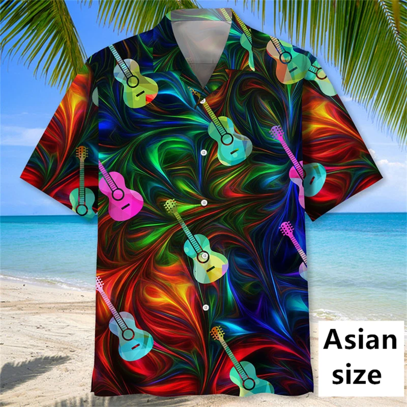 New Hawaiian Shirt Men 2025 New Summer Beach Vacation Short Sleeved Tops Fashion Pop Women 3D Print Music Guitar Pattern Shirts
New Hawaiian Shirt Men 2025 New Summer Beach Vacation Short Sleeved Tops Fashion Pop Women 3D Print Music Guitar Pattern Shirts