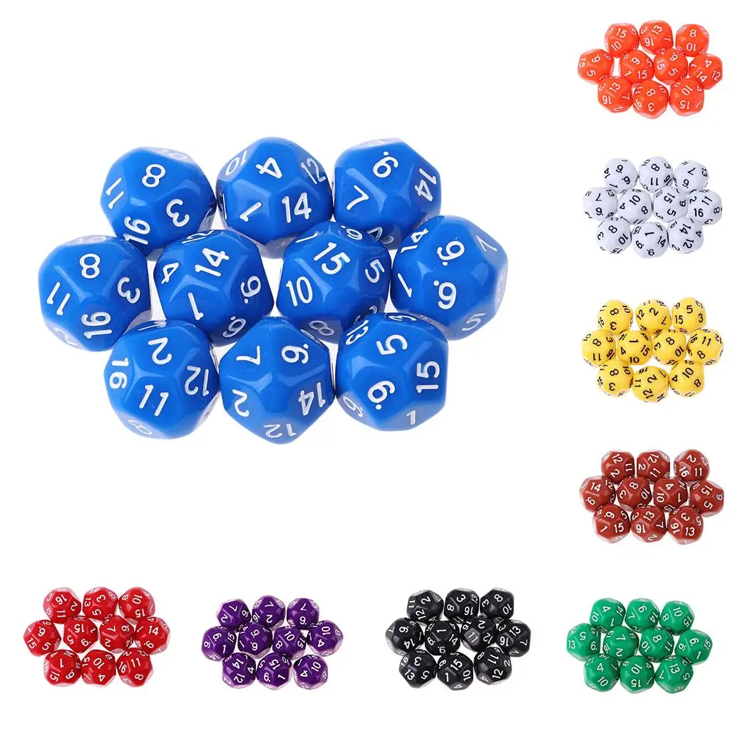 Polyhedral D16 Dice 14mm Acrylic Digital Craps Props Numbered Dice for Board Games Tabletop Role Playing RPG Set
Polyhedral D16 Dice 14mm Acrylic Digital Craps Props Numbered Dice for Board Games Tabletop Role Playing RPG Set
