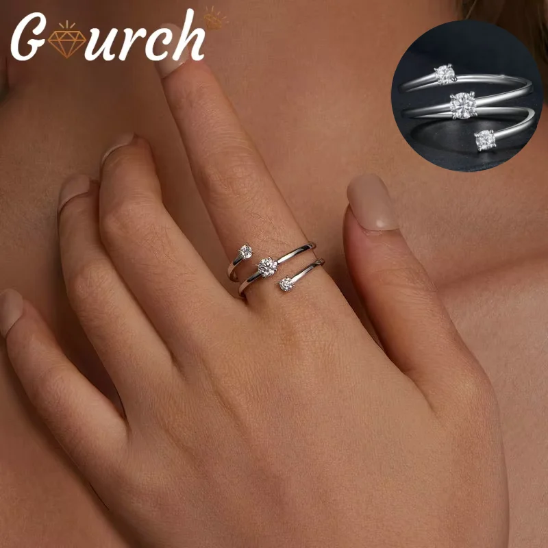 Открытые кольца с муассанитом Gourch D Color VVS1 с четырьмя когтями для женщин, многослойные обручальные кольца из стерлингового серебра S925, ювелирные украшения
Открытые кольца с муассанитом Gourch D Color VVS1 с четырьмя когтями для женщин, многослойные обручальные кольца из стерлингового серебра S925, ювелирные украшения