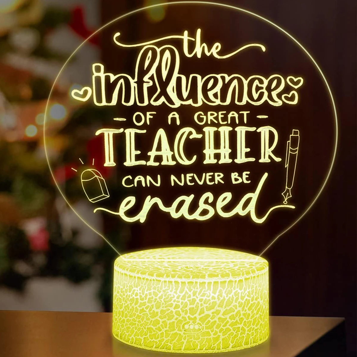 Teacher Cartoon 3D Led Night Light Color Changing Indoor Lighting Gifts With Crack Basebirthday Gift
Teacher Cartoon 3D Led Night Light Color Changing Indoor Lighting Gifts With Crack Basebirthday Gift