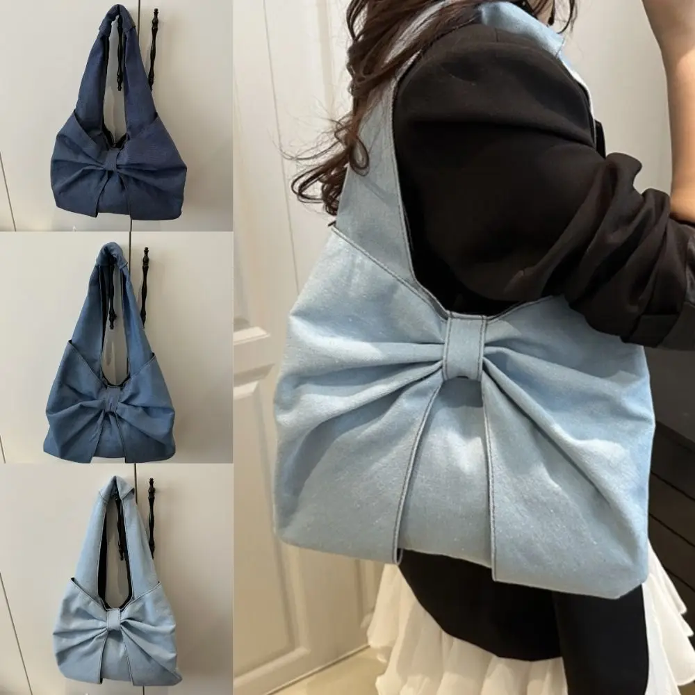 Versatile Premium Pearl Bow Denim Bag Temperament Solid Color Underarm Bags DIY Large Capacity Tote Bag Women Girls
Versatile Premium Pearl Bow Denim Bag Temperament Solid Color Underarm Bags DIY Large Capacity Tote Bag Women Girls