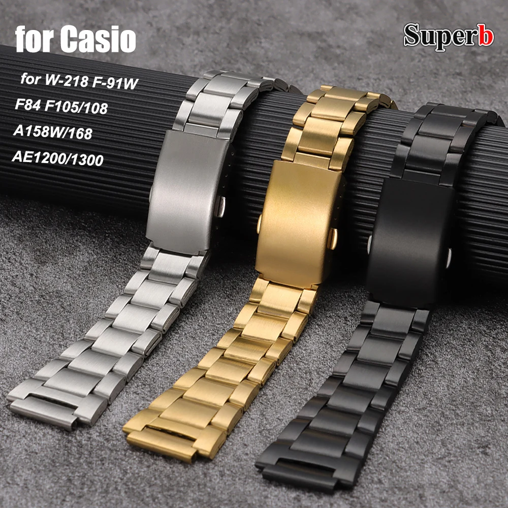 Stainless Steel Watchband for Casio F-91W 18mm Strap for W-218 F84 F105/108/A158W/168 AE1200/1300 Men Women Metal Bracelet Belt
Stainless Steel Watchband for Casio F-91W 18mm Strap for W-218 F84 F105/108/A158W/168 AE1200/1300 Men Women Metal Bracelet Belt