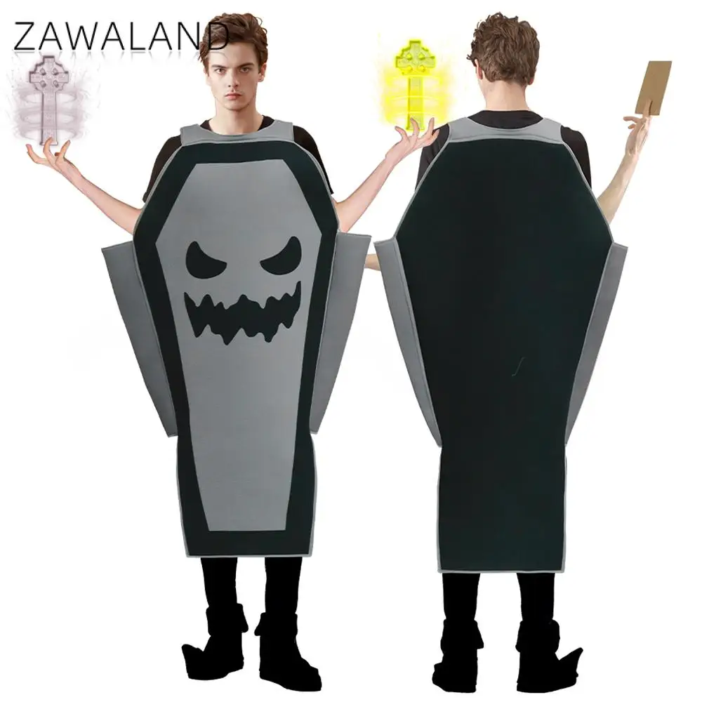 Zawaland Halloween Coffin Costume for Man Woman Evil Face Spooky Party Outfit Festival Disguise Suit Performance Cosplay Clothes
Zawaland Halloween Coffin Costume for Man Woman Evil Face Spooky Party Outfit Festival Disguise Suit Performance Cosplay Clothes