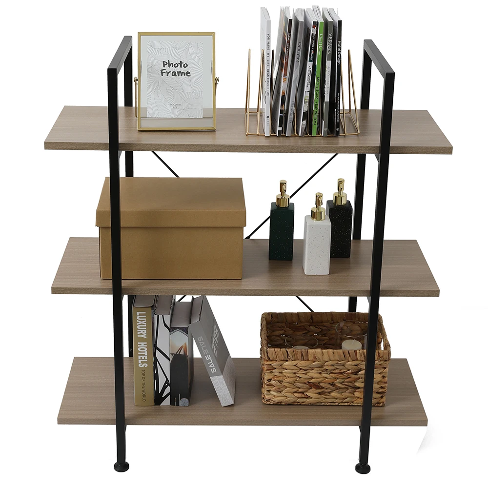 3-Tier Industrial Bookcase and Book Shelves, Vintage Wood and Metal Bookshelves,Gray
3-Tier Industrial Bookcase and Book Shelves, Vintage Wood and Metal Bookshelves,Gray