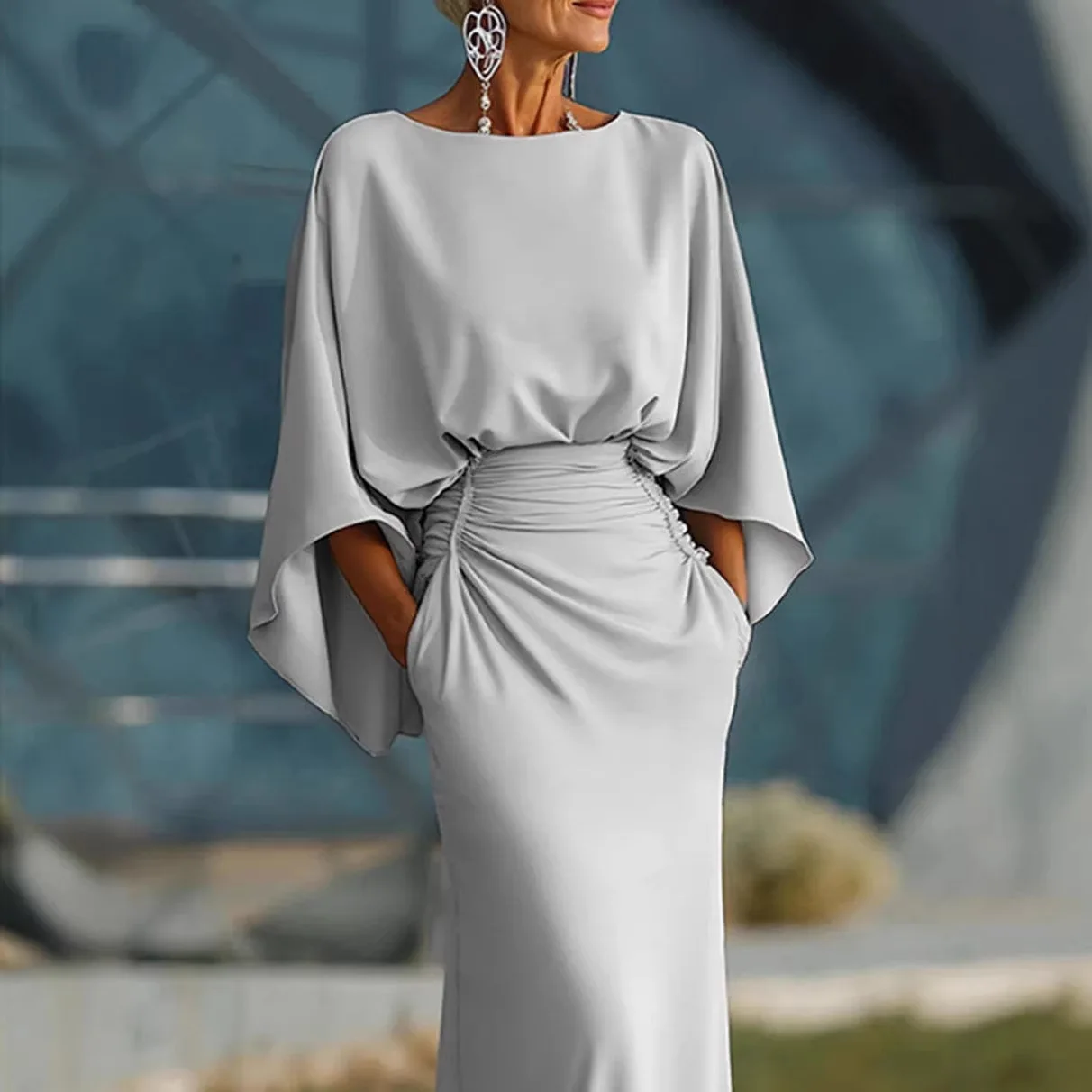 Africa Clothing Spring V Neck Waist Cinched Ruffle Trim Temperament Dress Women Slim Fit Elegant Long Dresses Fashion Outfit
Africa Clothing Spring V Neck Waist Cinched Ruffle Trim Temperament Dress Women Slim Fit Elegant Long Dresses Fashion Outfit