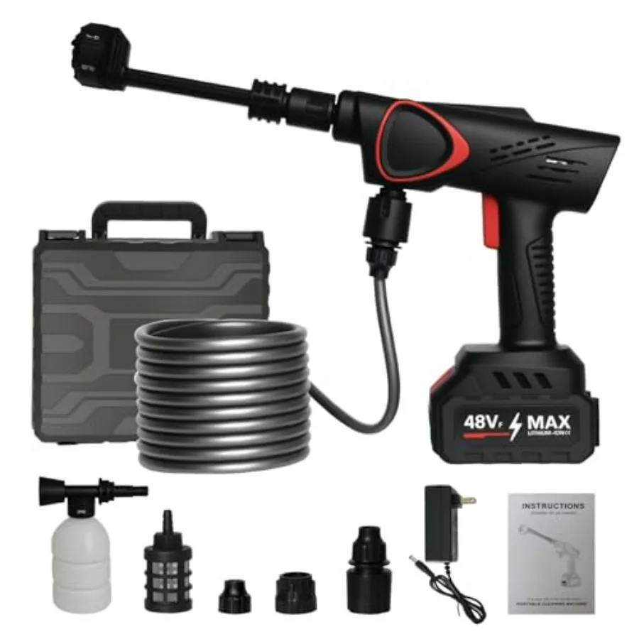 Портативная беспроводная электрическая мойка высокого давления на аккумуляторе, ручная автомойка с насадкой 6-в-1 и шлангом 16,5 футов
Портативная беспроводная электрическая мойка высокого давления на аккумуляторе, ручная автомойка с насадкой 6-в-1 и шлангом 16,5 футов