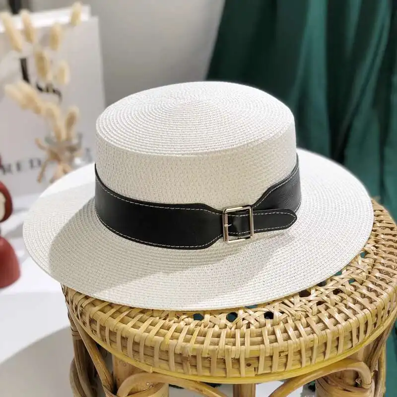 Belt White Flat Top Straw Summer Travel, Leisure, Versatile Sun Vacation, Grass Woven Beach Hat For Women, Trendy
Belt White Flat Top Straw Summer Travel, Leisure, Versatile Sun Vacation, Grass Woven Beach Hat For Women, Trendy