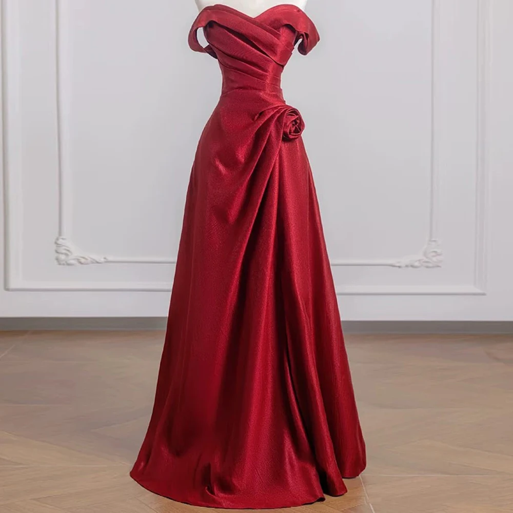 Customized A-line Evening Dresses Floor-length Off The Shoulder Sleeveless Prom Gown Fashion Pleat Flowers Draped Party Gown
Customized A-line Evening Dresses Floor-length Off The Shoulder Sleeveless Prom Gown Fashion Pleat Flowers Draped Party Gown