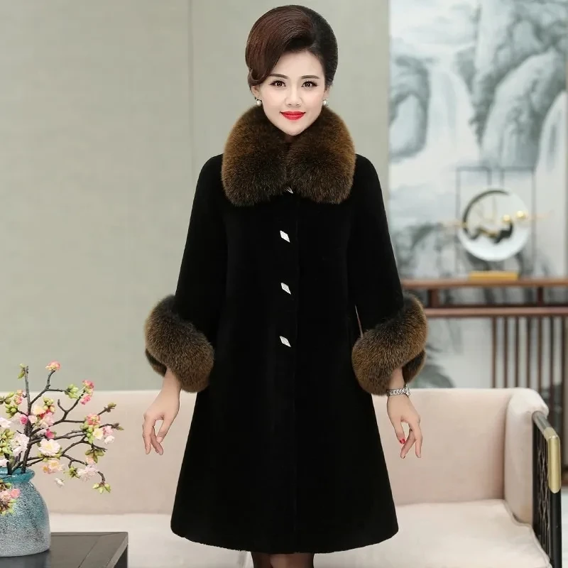 Golden Mink Fur Coat Women's High End Fox Fur Collar Parkas Mother's Winter Jacket Middle Aged Elderly Mink Velvet Overcoat 5XL
Golden Mink Fur Coat Women's High End Fox Fur Collar Parkas Mother's Winter Jacket Middle Aged Elderly Mink Velvet Overcoat 5XL