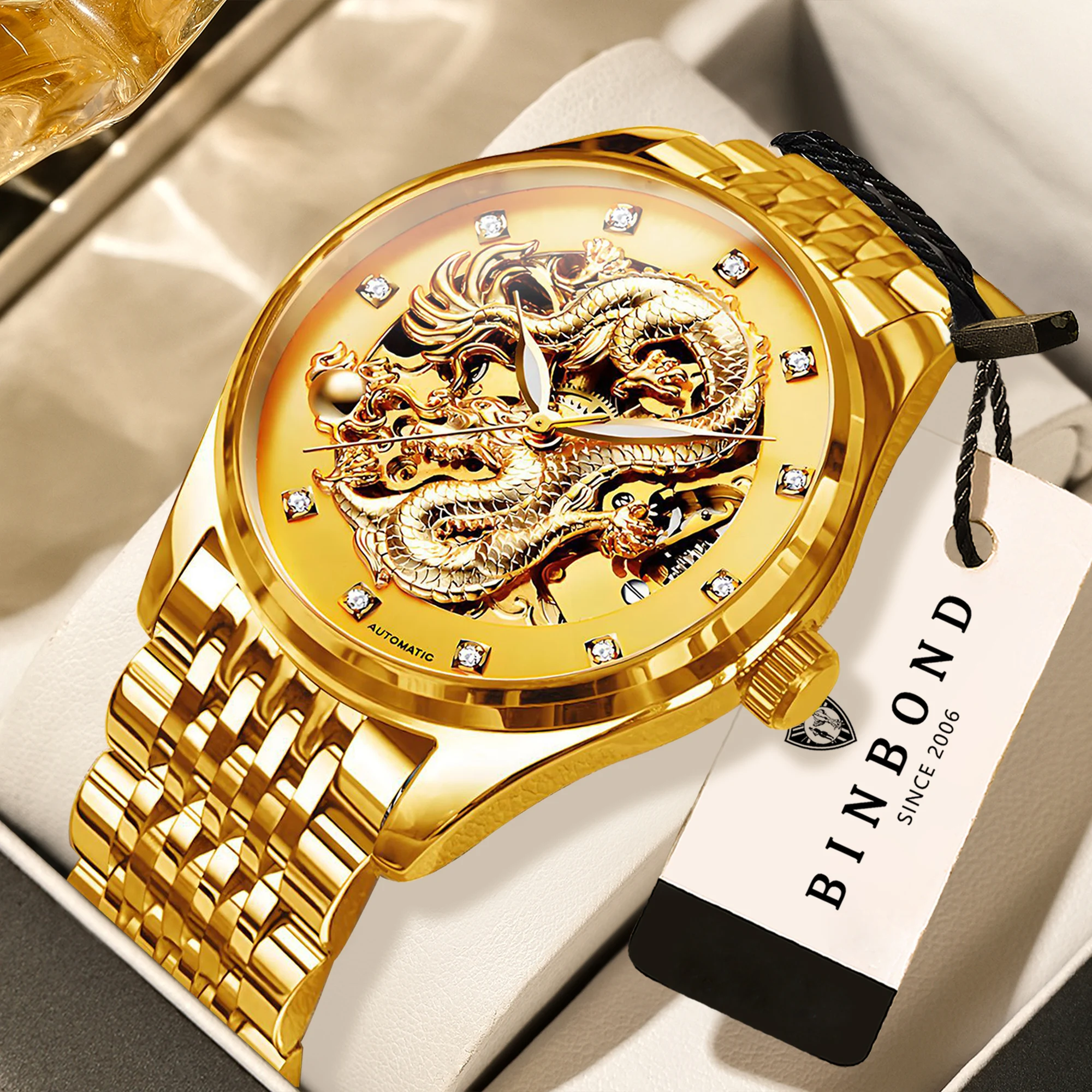 BINBOND Origal Men's Automatic Tourbillon Mechanical Wristwatch Luxury Luminous Waterproof Vintage Dragon Watch For Men Reloj
BINBOND Origal Men's Automatic Tourbillon Mechanical Wristwatch Luxury Luminous Waterproof Vintage Dragon Watch For Men Reloj