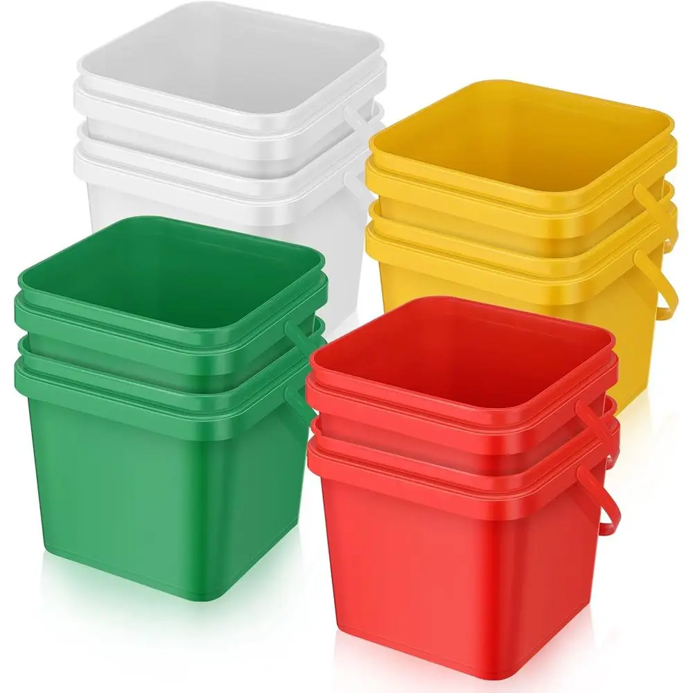 4-Quart Square Plastic Utility Bucket with Handle for Cleaning, Storage, and Car Washing (Red, Yellow, White, Green)
4-Quart Square Plastic Utility Bucket with Handle for Cleaning, Storage, and Car Washing (Red, Yellow, White, Green)