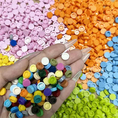 1000PCS/LOT 98138 Flat Tile 1x1 Round Circle Pixel Painting Building Block Toy Mosaic Drawing for Artist Professional Player