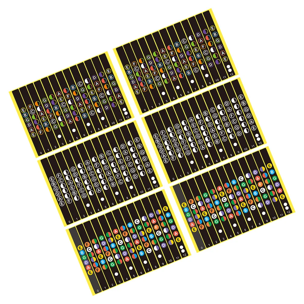 6 Sheets Musical Instrument Stickers Guitar Note Map Decals for Fretboard Folk Acoustic Electric Guitar Skill Improvement
6 Sheets Musical Instrument Stickers Guitar Note Map Decals for Fretboard Folk Acoustic Electric Guitar Skill Improvement