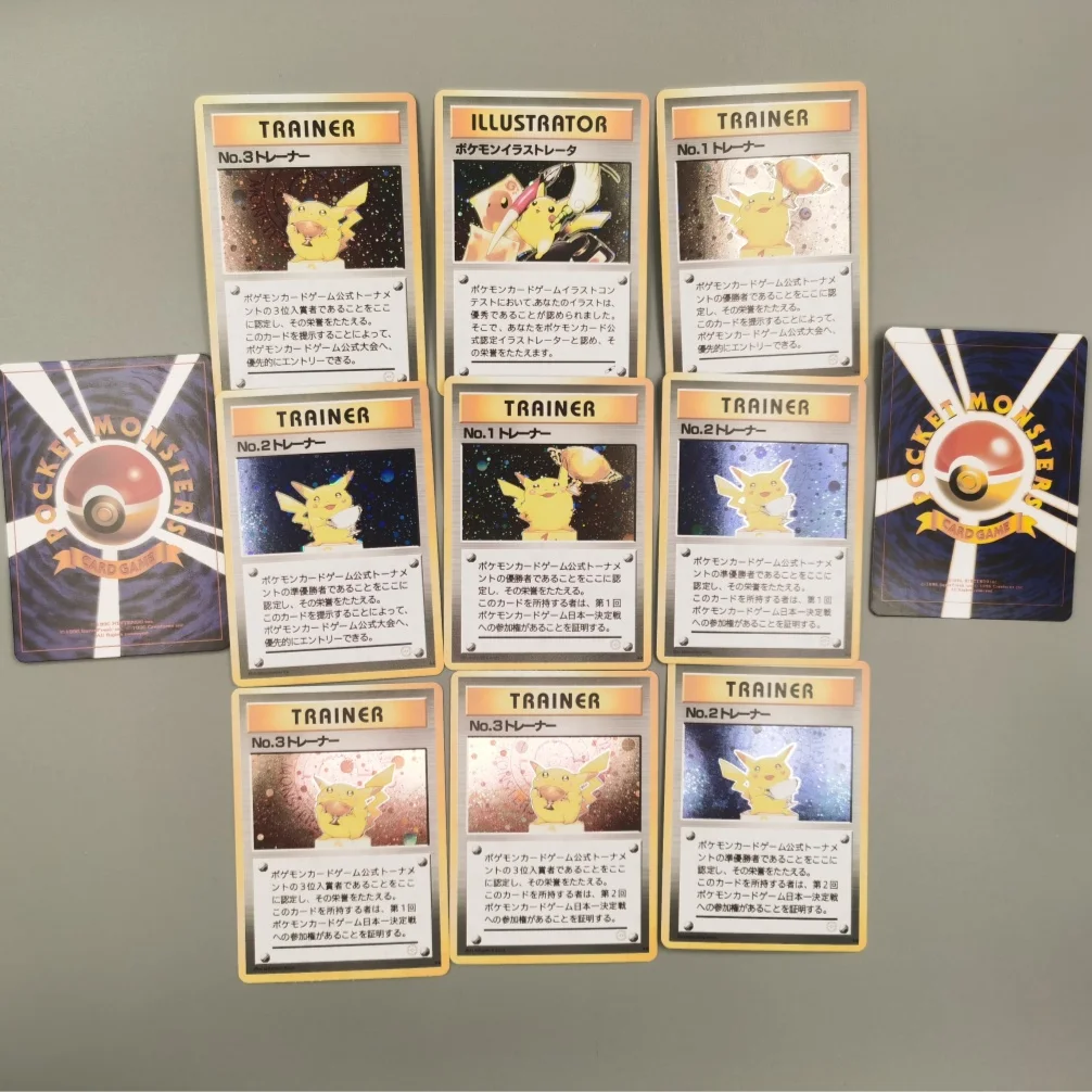Коллекционные карты PTCG «сделай сам», 1998 г., TROPHY PIKACHU, самодельная одиночная карта, классическая игра, аниме-карты, подарочная игрушка
Коллекционные карты PTCG «сделай сам», 1998 г., TROPHY PIKACHU, самодельная одиночная карта, классическая игра, аниме-карты, подарочная игрушка