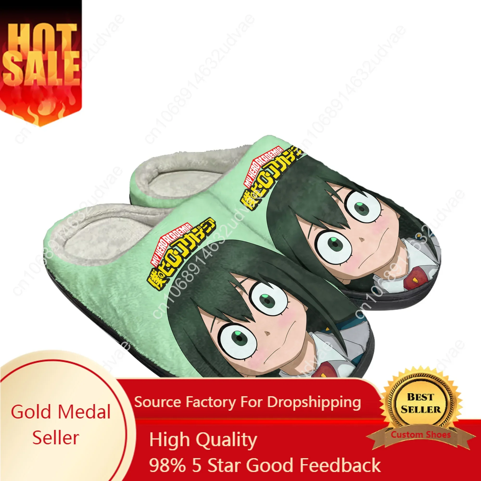 Asui Tsuyu Cartoon My Hero Academia Home Cotton Custom Slippers Mens Womens Sandals Plush Casual Keep Warm Shoes Thermal Slipper
Asui Tsuyu Cartoon My Hero Academia Home Cotton Custom Slippers Mens Womens Sandals Plush Casual Keep Warm Shoes Thermal Slipper