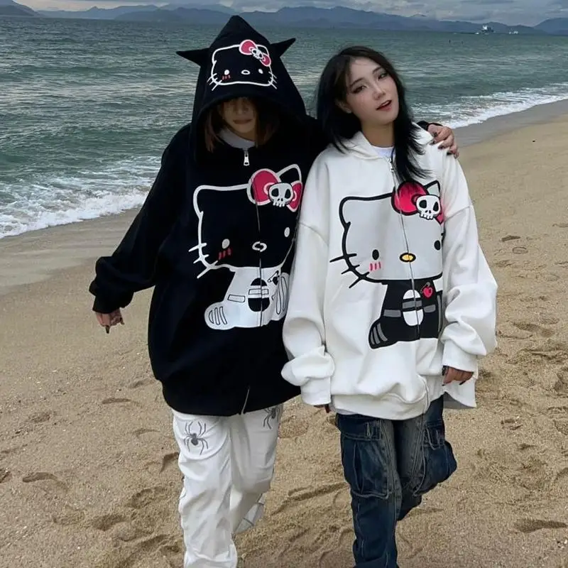 Anime Hello Kitty Zip Up Hoodie Streetwear Women Kawaii Girls Coat Spring Oversized Couple Loose Top Y2K Plush Thickened Coat
Anime Hello Kitty Zip Up Hoodie Streetwear Women Kawaii Girls Coat Spring Oversized Couple Loose Top Y2K Plush Thickened Coat