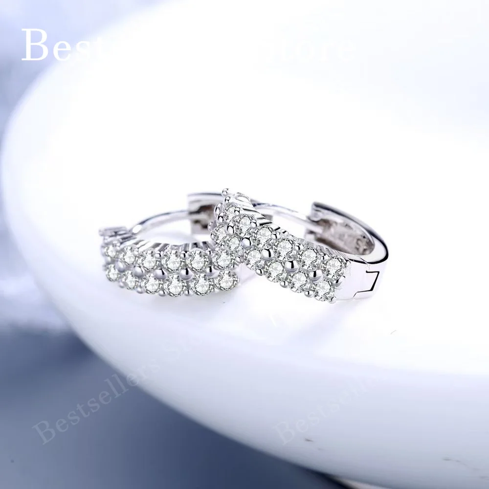925 Sterling Silver Luxury Double-Row Zircon Earrings for Women, Fashion Charm, Jewelry, Wedding, Party Gifts
925 Sterling Silver Luxury Double-Row Zircon Earrings for Women, Fashion Charm, Jewelry, Wedding, Party Gifts