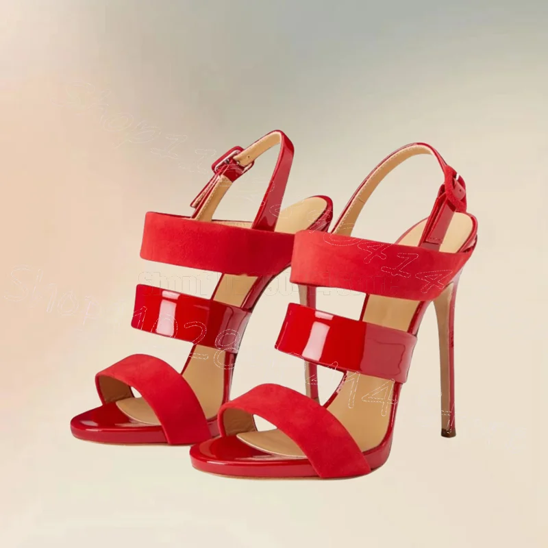 Red Hollow Design Patent Leather Sandals Buckle Strap Women Shoes Thin High Heels Open Toe Party Dating 2025 Zapatos Para Mujere
Red Hollow Design Patent Leather Sandals Buckle Strap Women Shoes Thin High Heels Open Toe Party Dating 2025 Zapatos Para Mujere