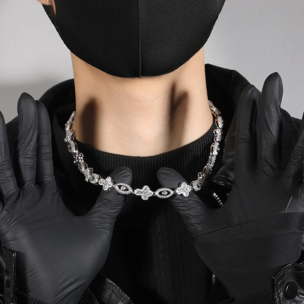 Iced Out Cross Eye Tennis Chain Necklaces for Women Men AAAAA Cubic Zirconia Chain Necklaces Fashion Jewelry for Drop Shipping
Iced Out Cross Eye Tennis Chain Necklaces for Women Men AAAAA Cubic Zirconia Chain Necklaces Fashion Jewelry for Drop Shipping