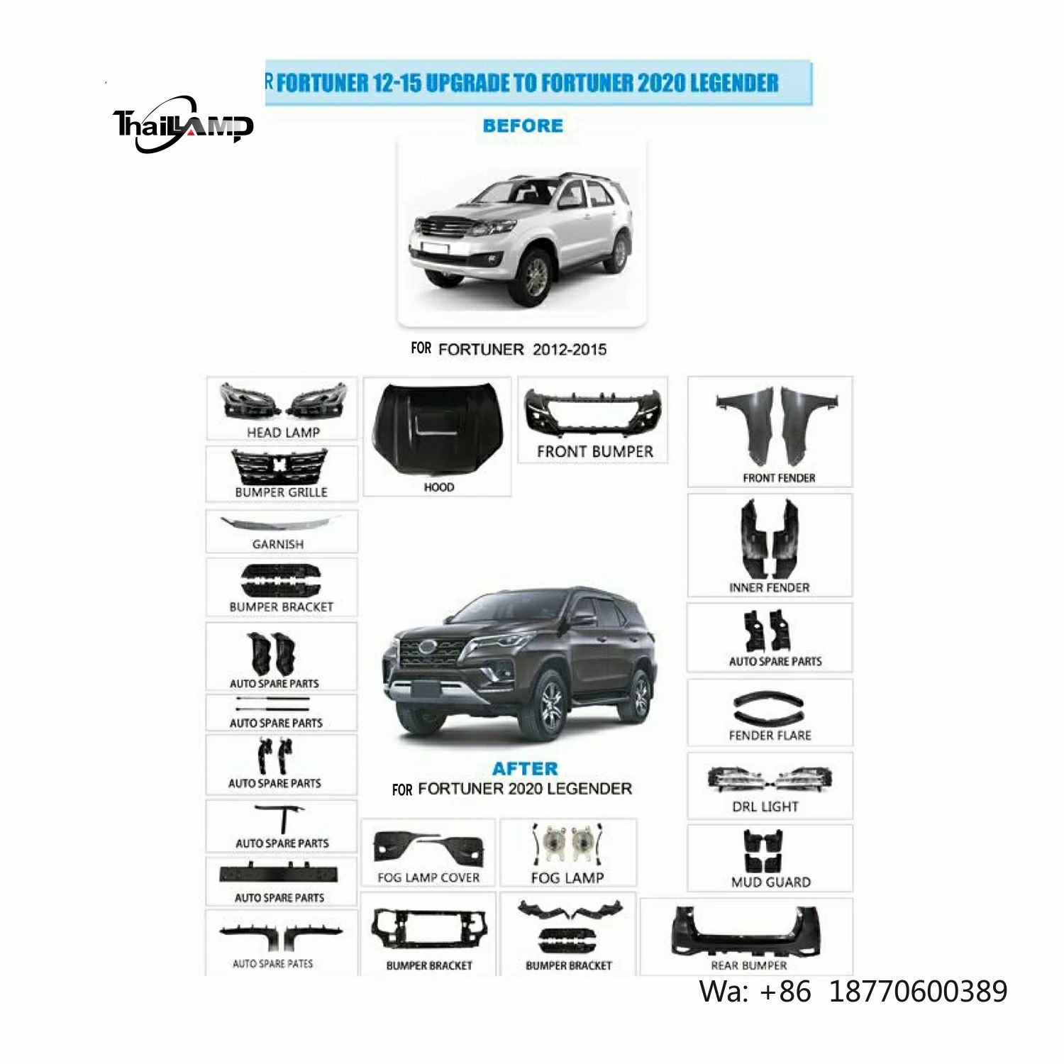 Good Price Conversion Kits Bodykit for Automotive Fortuner Body Kit 12-15 Upgrade to Fortuner 2020 Leader
Good Price Conversion Kits Bodykit for Automotive Fortuner Body Kit 12-15 Upgrade to Fortuner 2020 Leader
