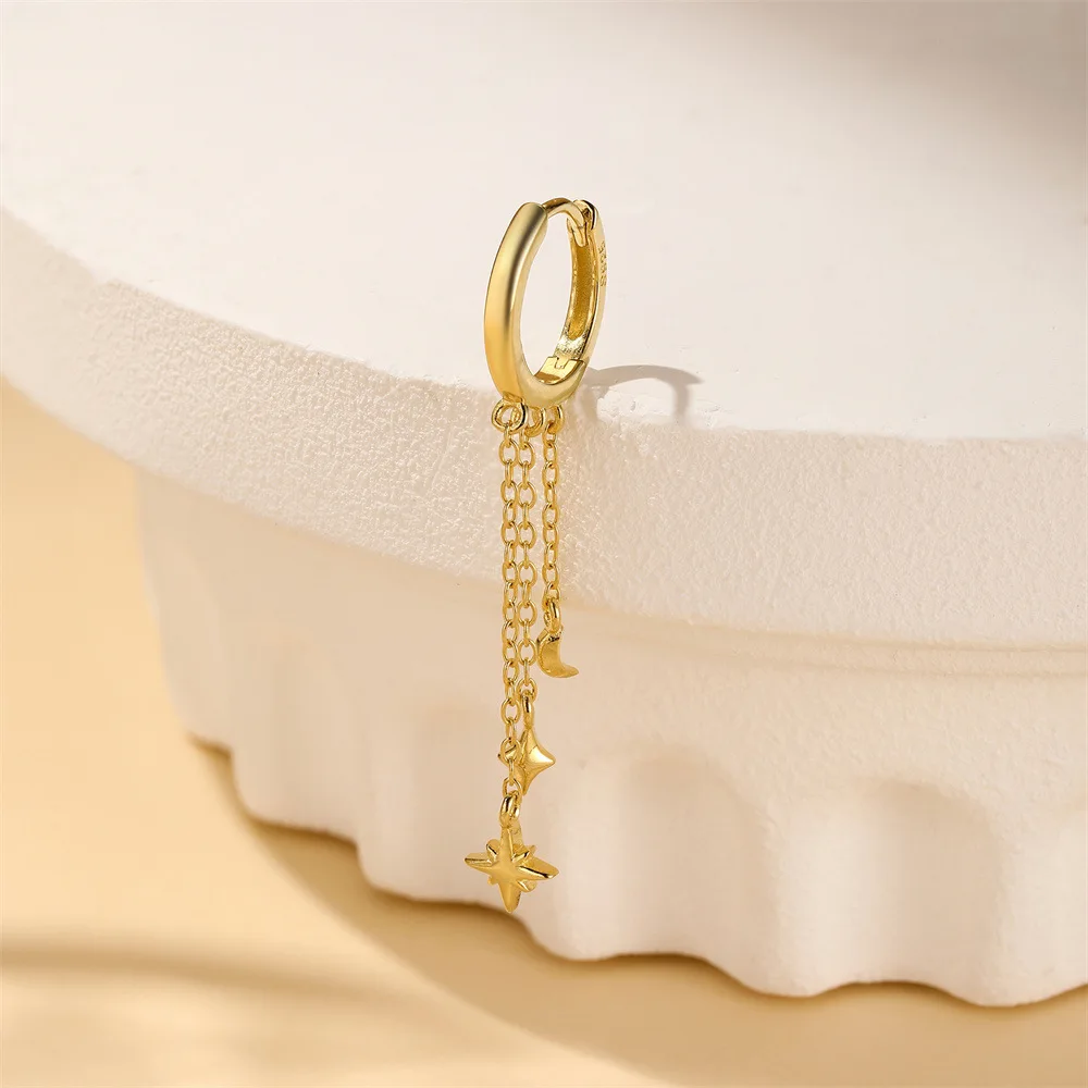 S925 sterling silver women's earrings gold-plated zircon round tassel European fashion jewelry party accessories
S925 sterling silver women's earrings gold-plated zircon round tassel European fashion jewelry party accessories