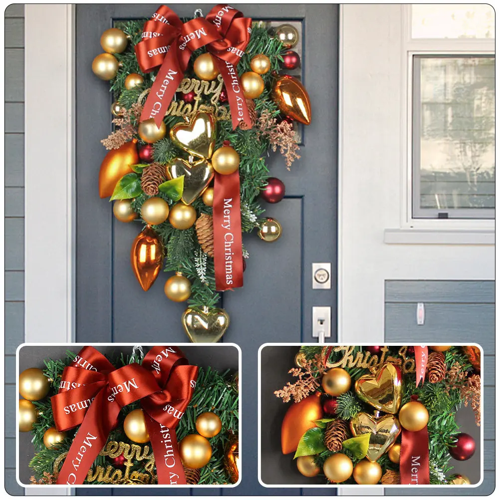 Heart Shaped Christmas Wreath Featuring Big Bow Balls Faux Greenery Elegant Door Wall Window Decoration for Festive Home Party
Heart Shaped Christmas Wreath Featuring Big Bow Balls Faux Greenery Elegant Door Wall Window Decoration for Festive Home Party