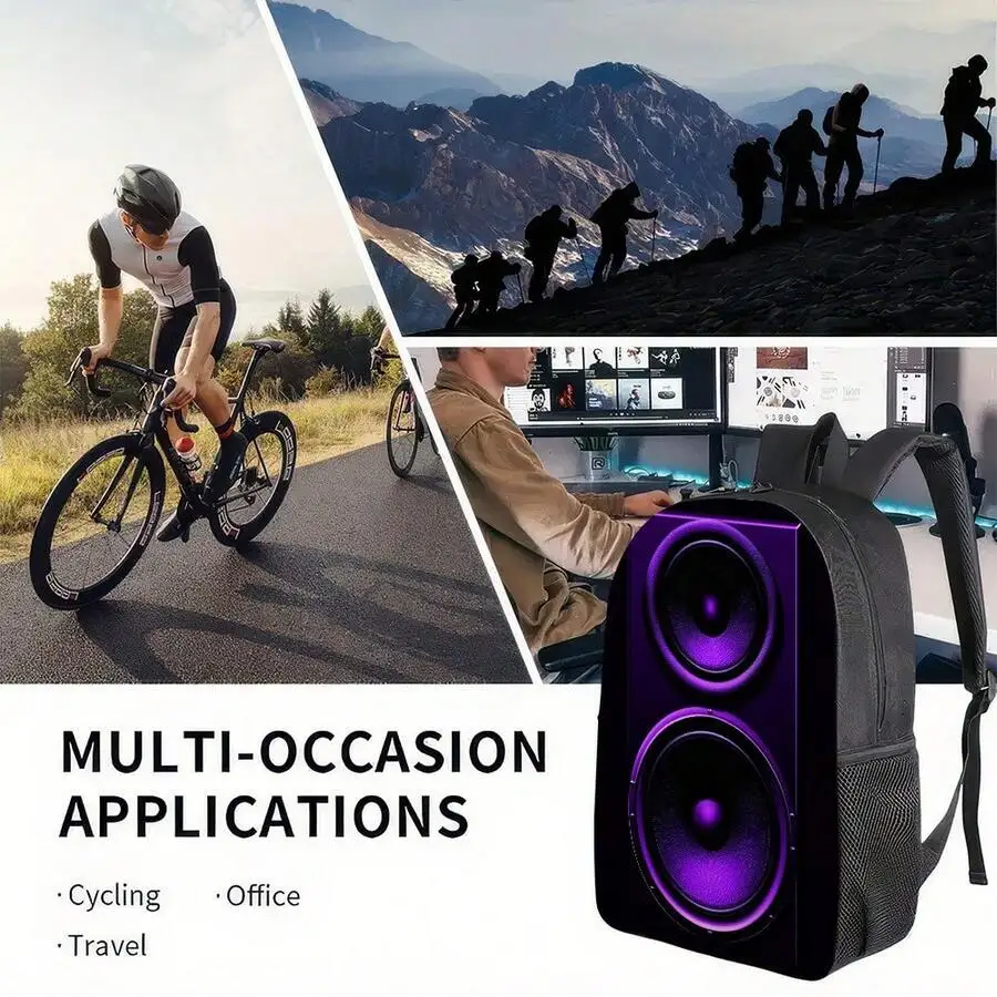 Purple Speaker Design Backpack With Comfortable Straps And Large Capacity For Cycling Office Travel
Purple Speaker Design Backpack With Comfortable Straps And Large Capacity For Cycling Office Travel