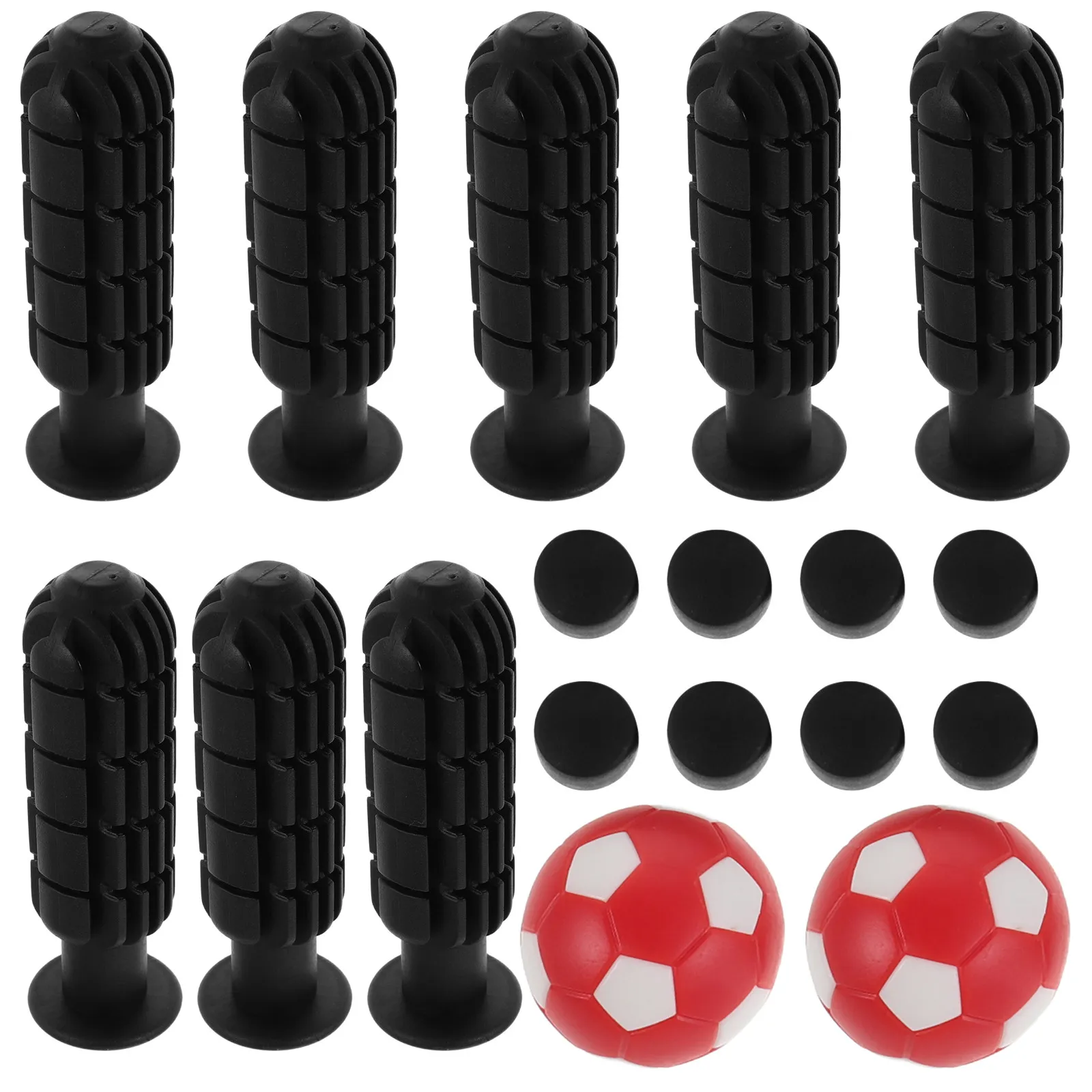 1Set Foosball Handle Replacement Set Precise Toothshaped Grip 8 Black Handles 8 Secure End Caps 2 Vivid Red White 32Mm
1Set Foosball Handle Replacement Set Precise Toothshaped Grip 8 Black Handles 8 Secure End Caps 2 Vivid Red White 32Mm