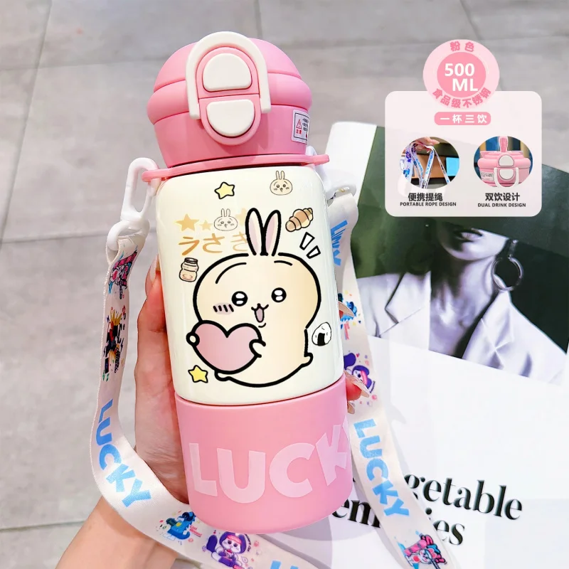 Cute Chiikawa Themed Portable Insulated Tumbler 500ml Cup Leakproof Lid with Carry Strap Ideal for Travel Work School
Cute Chiikawa Themed Portable Insulated Tumbler 500ml Cup Leakproof Lid with Carry Strap Ideal for Travel Work School