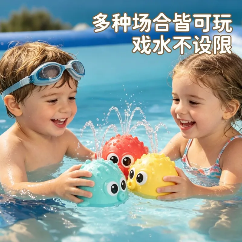 Puffer fish electric induction water spray ball bath toy frog octopus whale light music bathroom water toy
Puffer fish electric induction water spray ball bath toy frog octopus whale light music bathroom water toy
